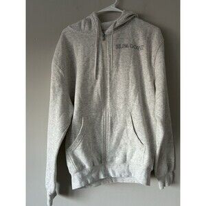 Selena Gomez Grey Zip Up Hoodie Size XL Floral Graphic Soft Comfortable Cute